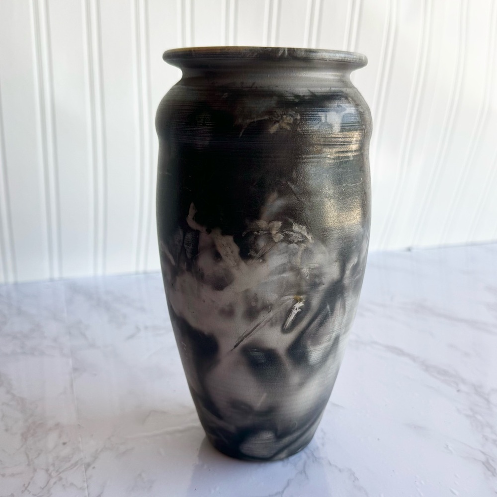 Signed Studio Pottery Vintage 90’s Raku Pottery Vase